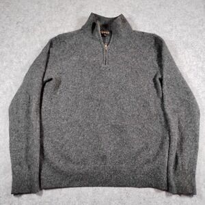 Quince Mens Mongolian Cashmere Quarter Zip Sweater Charcoal Grey Medium STIEC01